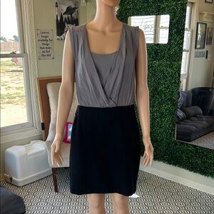 LOFT Gray and Black Mini Dress